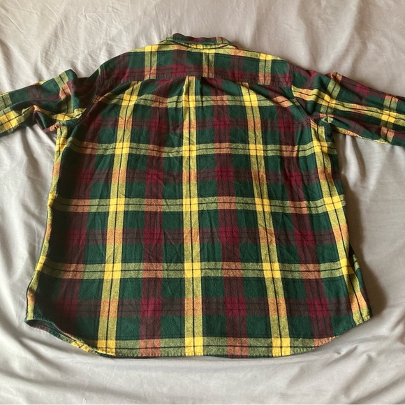 LL Bean Flannel Shirt Mens XL Plaid Multicolor Long Sleeve - Picture 4 of 5